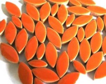 Petal Ceramic Mosaic Tiles - Orange - 50g (approx. 50 petals)