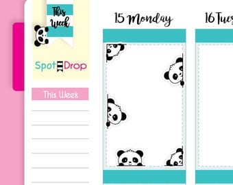 Baby Panda Bear Peekaboo Stickers, Mom Planner Stickers (BPB01)