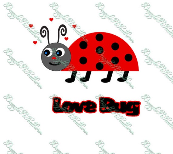 Download Happy Love Bug Ladybug Hearts Cute Tshirt Iron on Decal ...