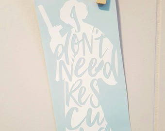 Leia Car Decal Leia Decal Leia Sticker Star Wars Car Decal Star Wars Decal Star Wars Sticker Disney Car Decal Disney Decal Disney Sticker