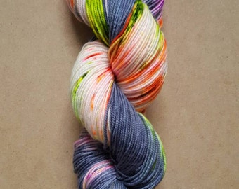 Hand Dyed Neon Speckled Sock Yarn ~ Pandemonium ~ Sockcess ~ Fingering ~ 75/25 superwash merino/nylon or Sport Weight ~ 80/20