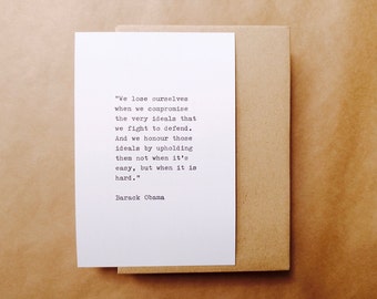 Barack Obama Typewriter Honour Quote 4x6