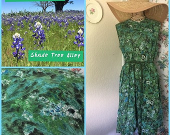 Vintage Floral 1950's Day Dress w/cord belt sz L/XL