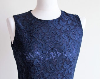 Short navy blue dress Navy blue bridesmaid dress Navy blue cocktail dress Navy party dress Navy blue lace dress Short bridesmaid