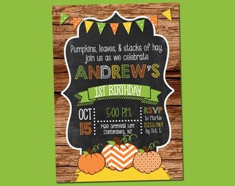 Pumpkin Patch Birthday Invitation