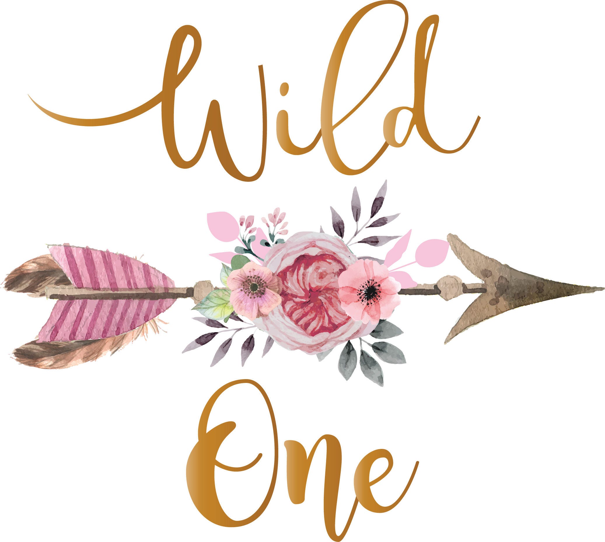 Download Wild one svg clipart, pink floral arrow Clipart, Boho ...