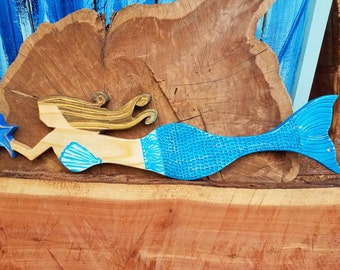 Wooden Mermaid Wall Hanging mermaid wall hanging beach decor beach summer mermaid Wooden Mermaid Wall Hanging mermaid wall hanging beach decor beach summer mermaid