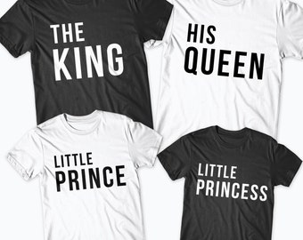 The King His Queen, Little Prince Little Princess Father Mother Daughter Son Matching shirts Royal Family, Matching Family Shirts, Gift
