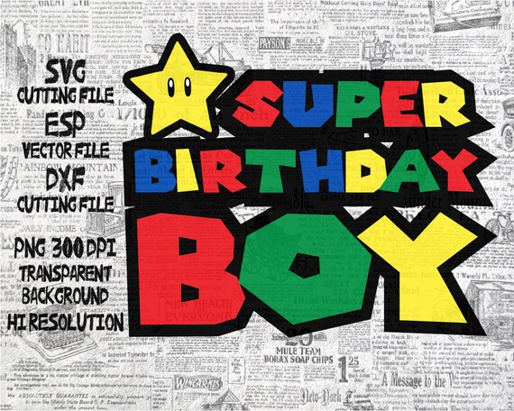 Download Super Birthday boy Super Mario Number SVG Clipart Cut files