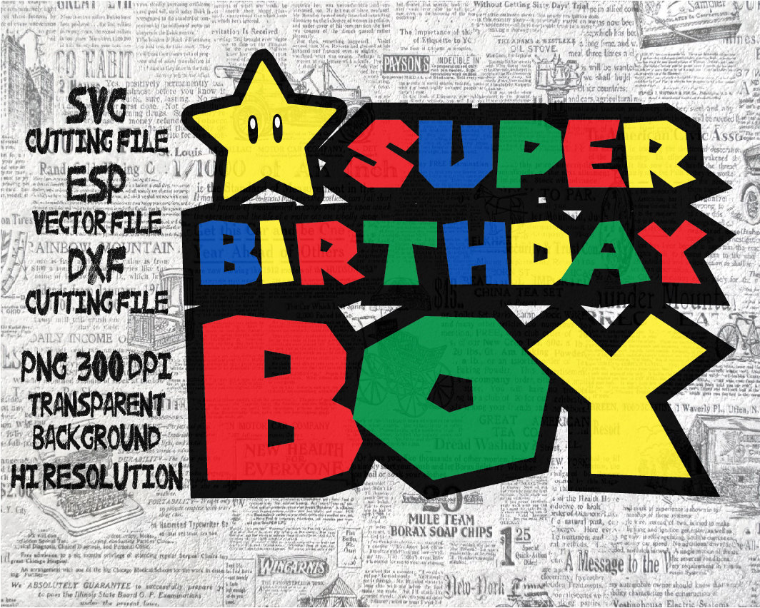 Download Super Birthday boy Super Mario Number SVG Clipart - Cut ...