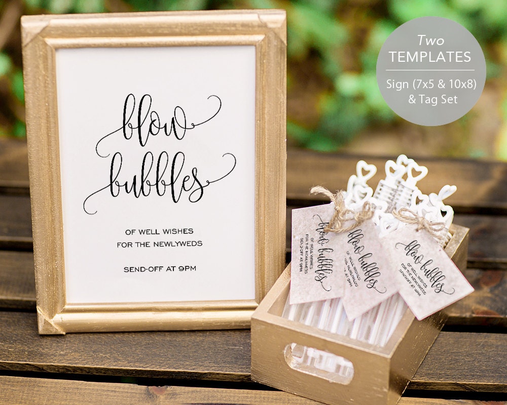 Bubble Send Off Sign PDF Template Bubble Sign Tags Blow
