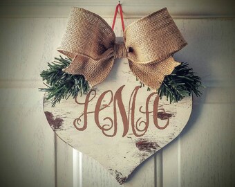 Christmas ornament door hanger Personalized monogrammed