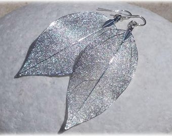 Silver Leaf Earrings, Statement Earrings Wedding Jewelry, Natural Leaves Autumn Jewelry Bridal Earrings Filigree Earrings, Bridesmaids Gift