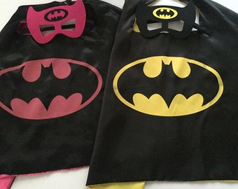 Batman Cape and Mask, Batman Cape, Batman Mask, Batman Costume, Batman Party, Batman Birthday, Batman Birthday Party, Batman Party Favors