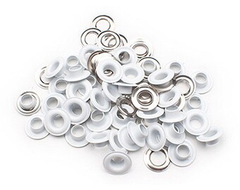 Grommet + Washer - Sz. 0 White (Dozen) Corset Making Supplies