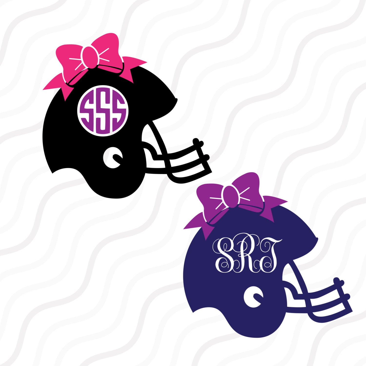 Football Helmet Bow Monogram SVG, Football Monogram SVG ...