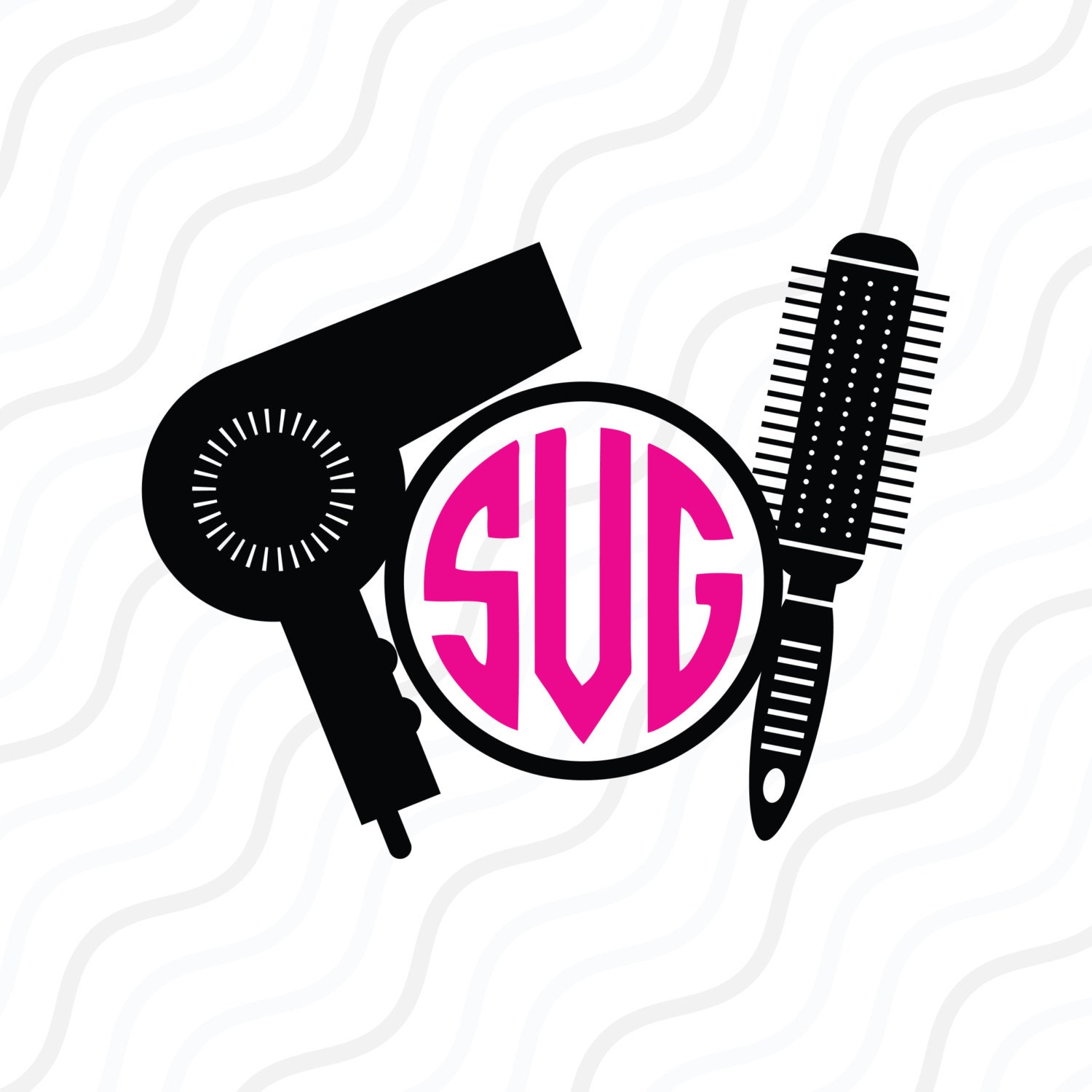 Hairstylist Svg Hairdresser Monogram SVG File