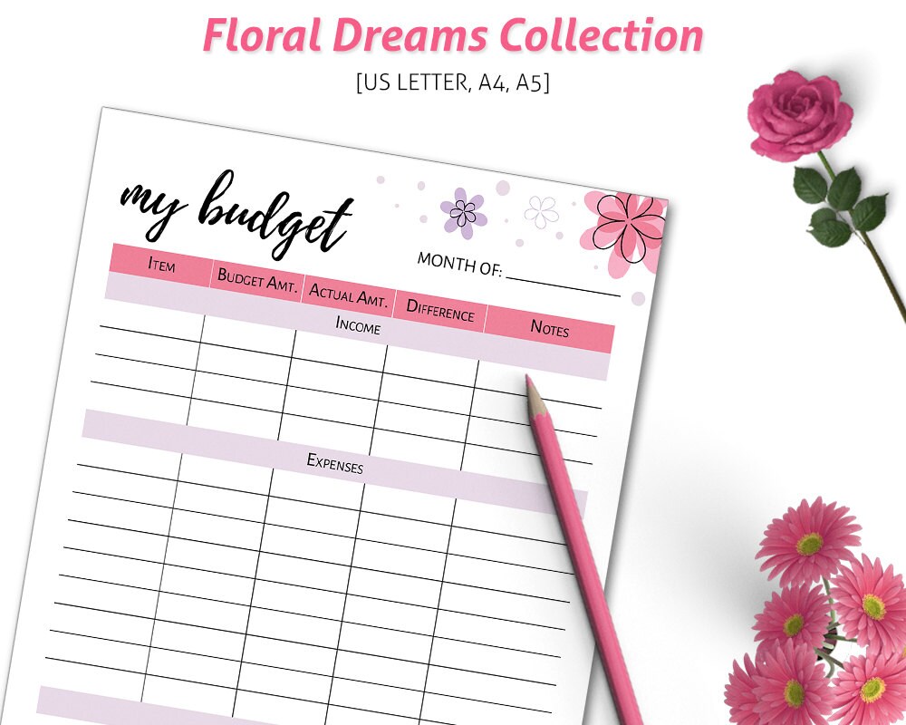 Financial Planner Inserts Financial Printables Budget