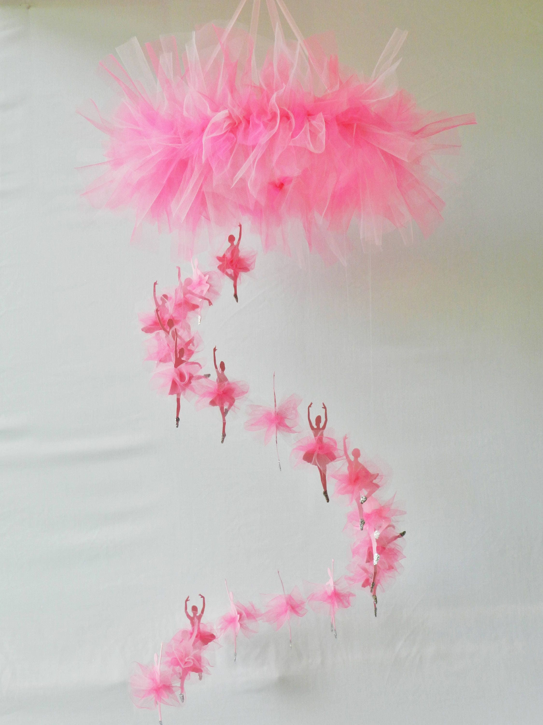 Pink Ballerina mobile Cascading ballet mobile Large nursery