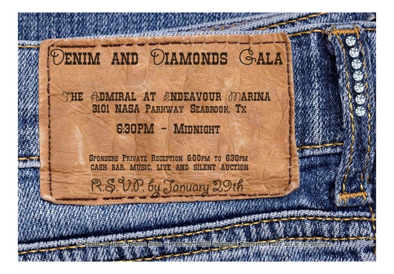 Denim And Diamonds Invitations 1