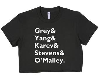 Grey's anatomy Squad Grey yang karev stevens o'malley Crop Top Cropped T-shirt tee