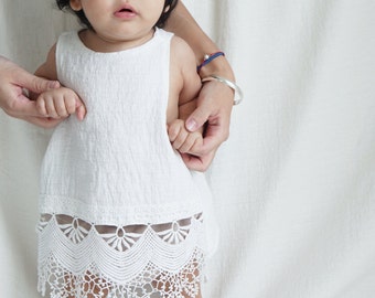 BABY LACE DRESS/ baby girl dress / cross back dress