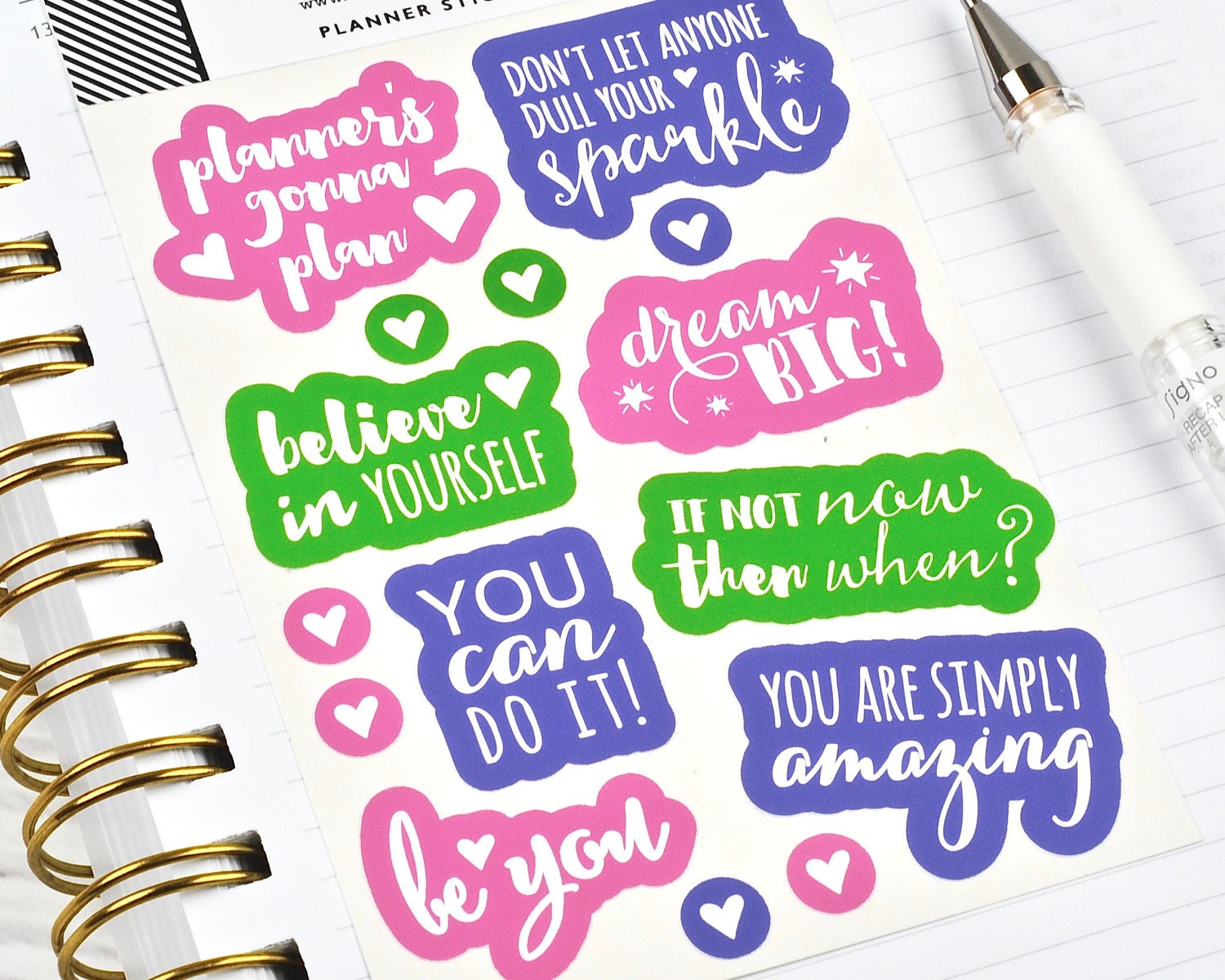 motivational stickers planner stickers inspirational