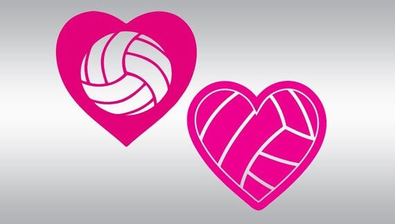 Download Heart volleyball vollley ball SVG Clipart Cut Files Silhouette