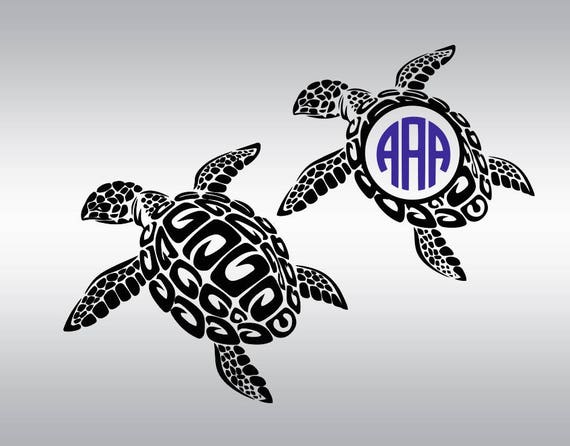 Download Turtle tribal monogram SVG Clipart Cut Files Silhouette ...
