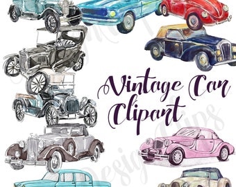 Vintage Car Clipart Clip Art Watercolor Illustration Planner Cover Blog Theme Graphics Old Vintage Car Clipart Clip Art Watercolor Illustration Planner Cover Blog Theme Graphics Old