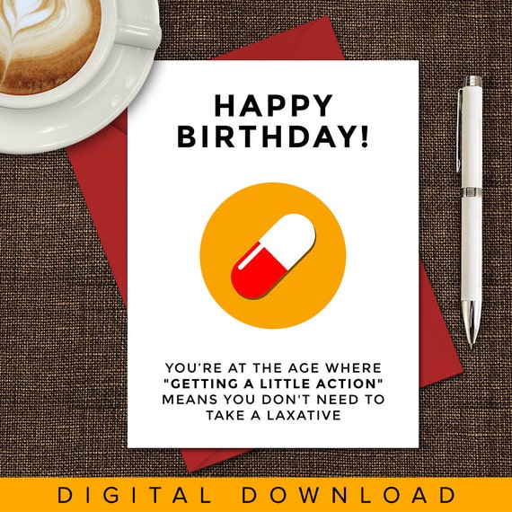Printable Birthday Card Birthday Card Old Age Birthday