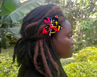African Fabric Hair Clip, Gift For Her, Hair Accessories, Valentines Day Gift, Hair Bows, Hair Bows for Women, Alligator Hair Clip