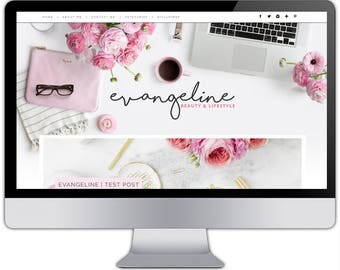 Premade responsive blogger template - EVANGELINE