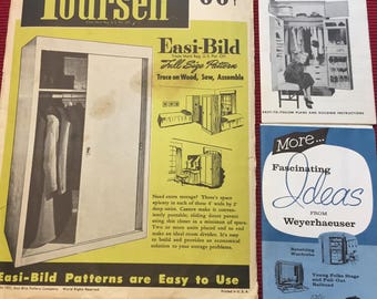 Vintage Mid Century Furniture Patterns - Easi-Bild, Douglas Fir, Weyerhaeuser - Furniture Making, Carpentry, Woodworking Patterns 1950s