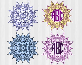 Mandala Flower SVG bundle, Mandala SVG, Mandala Monogram Frame, svg files for silhouette, files for cricut,mandala vector, mandala cut file