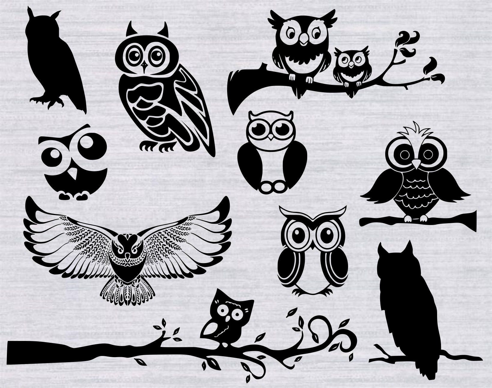 Download Owl SVG Bundle, Owl SVG files, Owl silhouette, Owl family svg, svg files for silhouette, cricut ...