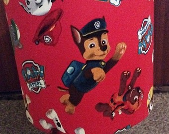 Handmade PAW Patrol Fabric Lampshade for Children's Bedroom Various Sizes Ceiling or Table