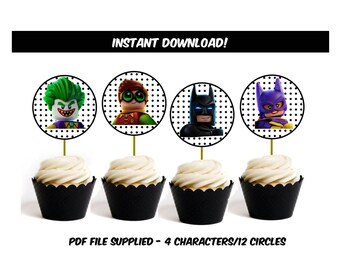 Lego Batman Cupcake Toppers