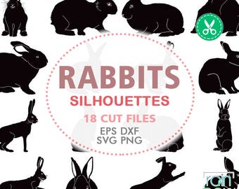 Download Items similar to rabbit silhouette bunny digital stamp ...