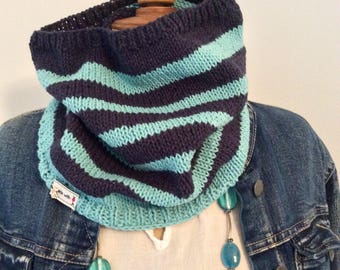 Navy Blue sailor Snood and turquoise blue