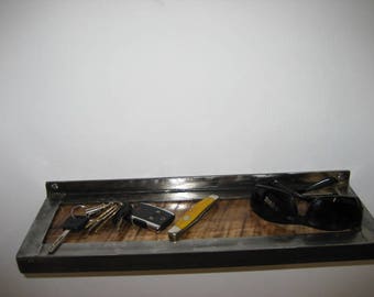 Eclectic, Industrial style knick knack shelf - Reclaimed wood and steel - rustic decor