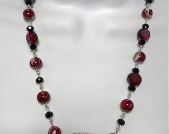 Red Depth Necklace- Handmade Jewelry- Made in the USA