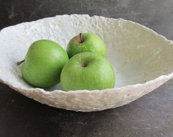 Ceramic Serving Bowl, Porcelain Serving Bowl, White Ceramic Serving Bowl, White Pottery Serving Bowl, Handmade Ceramic Serving Bowl