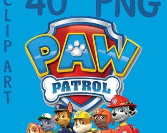 40 x PAW PATROL clip art png,poster making,arts and crafts,diy invitations,instant download