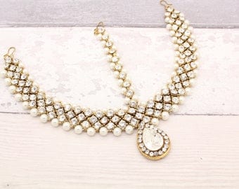 Handmade Indian Bollywood Headpiece Head Chain Tikka Matha Patti