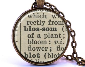 Blossom Dictionary Pendant Necklace