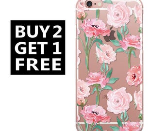 iPhone 7 Case Floral Clear Rubber Case iPhone 7 Plus Clear Case iPhone 6 Floral Case iPhone 6S Case iPhone SE Case Samsung S7,Edge Case,29