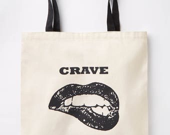 Canvas Tote Bag - Lips Crave