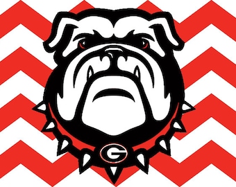 Georgia Bulldogs Chevron Vanity Automobile License Plate Car Tag