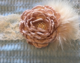 Toddler / Child Lace and Floral Headband